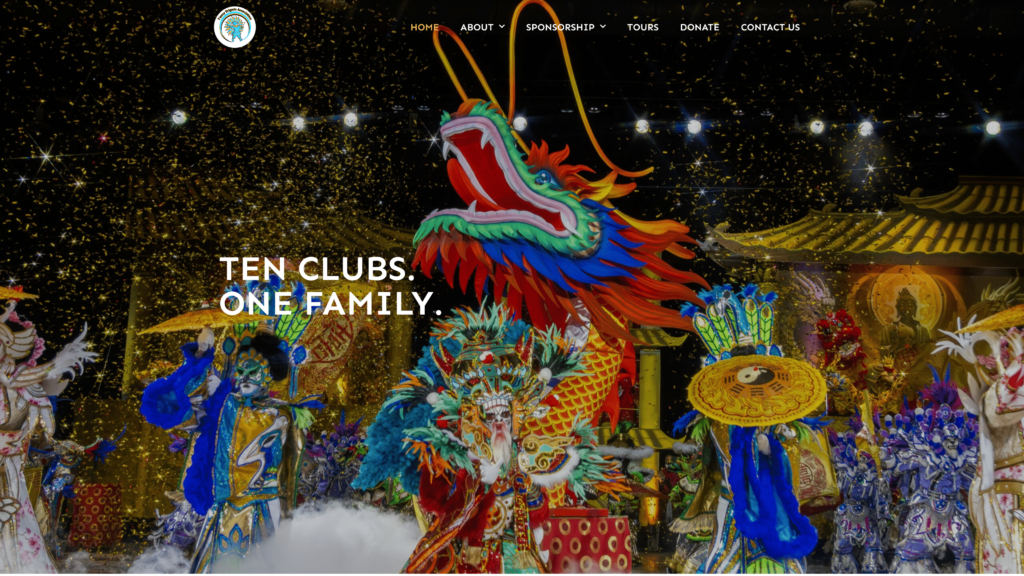 Screenshot of the Fancy Brigade Association's website