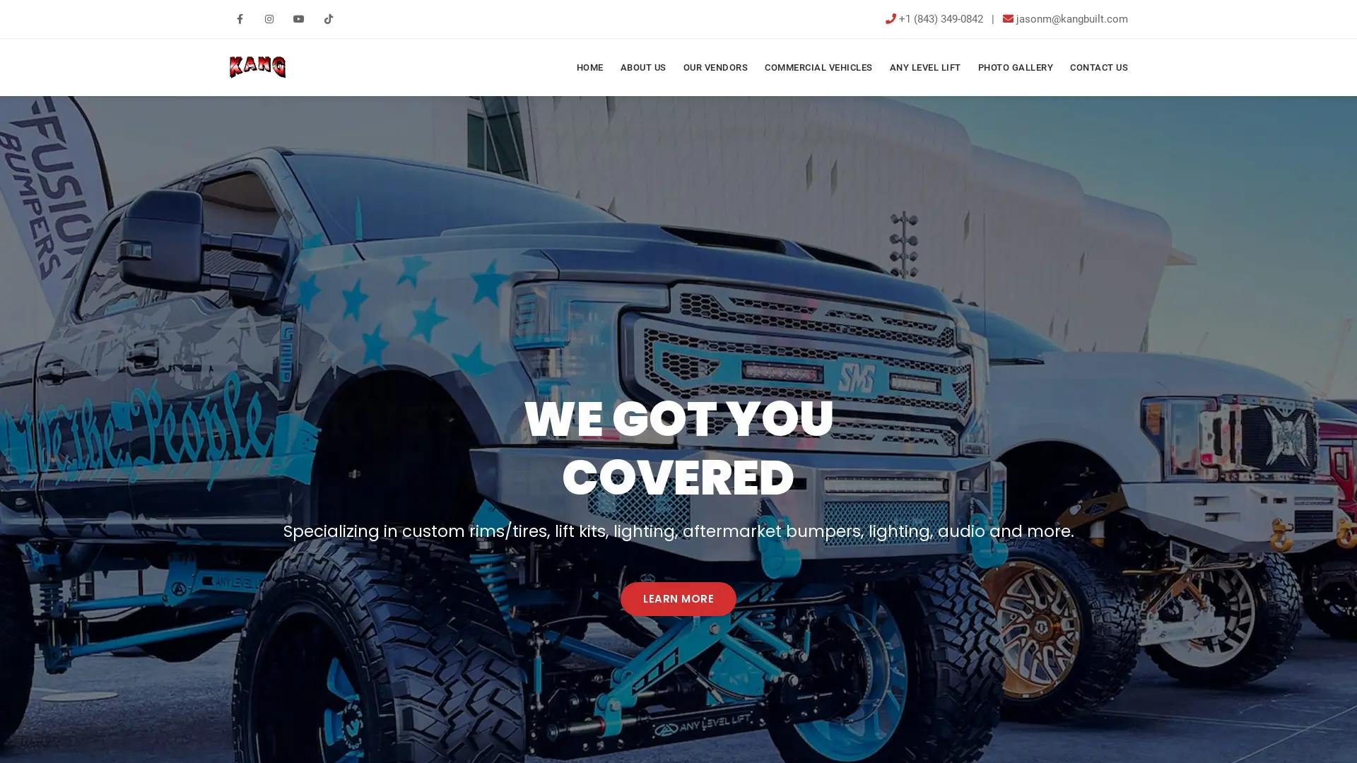 Screenshot of Kustom Automotive Next Generation's website